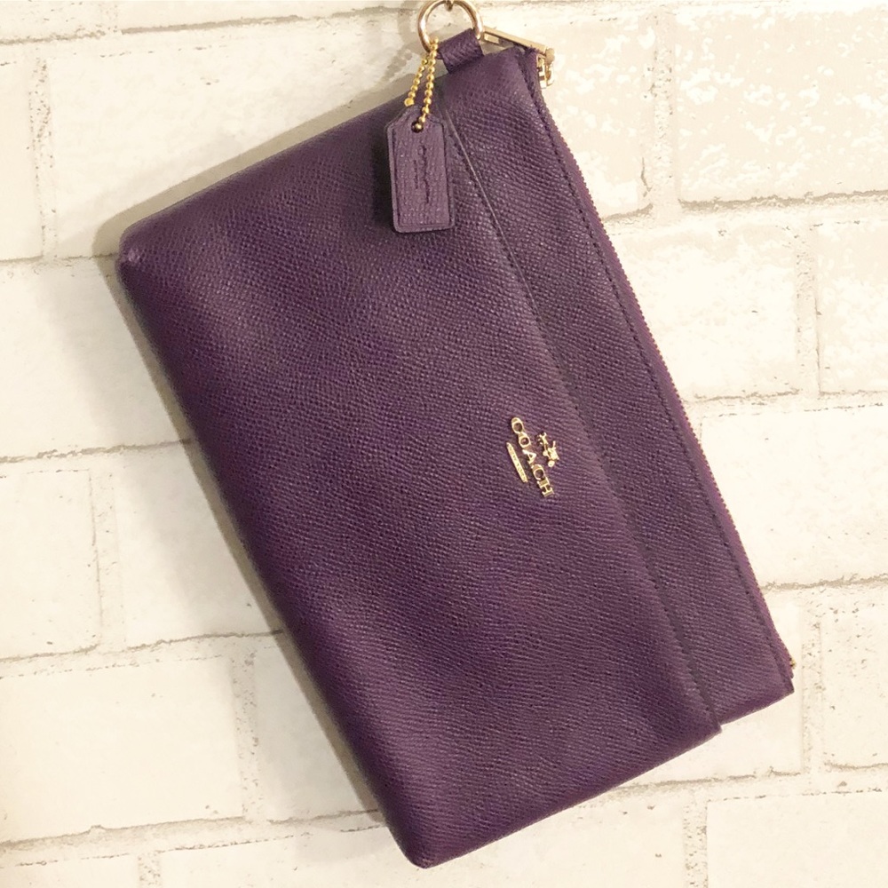 Authentic Coach Purple Large Wristlet